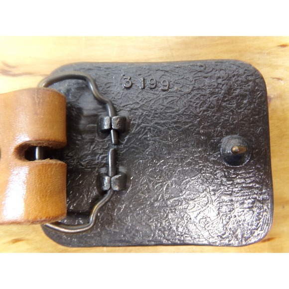 Mens Looper Hand Leather Tooled Belt # 172 Size 36 Brass Native American Buckle - Picture 16 of 16